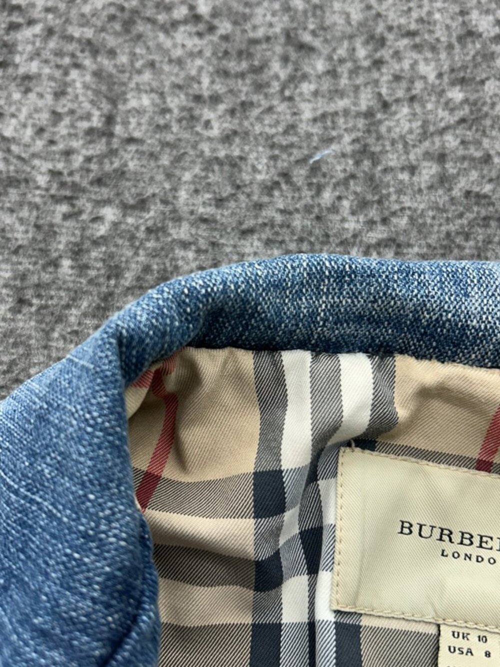Burberry Denim Jacket Nova Check Womens Size 8 US Blazer - Picture 7 of 16